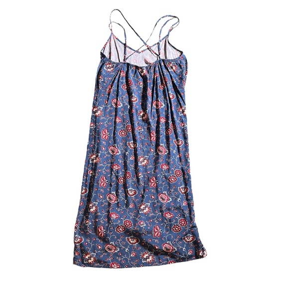 GAP Floral Spaghetti Strap Criss-Cross Racerback Dress in Red, White, and Blue - Picture 4 of 7